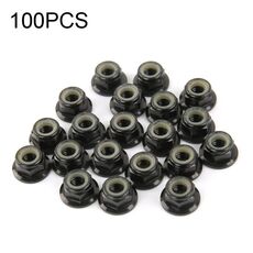 100 PCS iFlight M5 CW 6061 Vite motore in alluminio Dadi Inserto in nylon Dado flangiato autobloccante per RC FPV Racing Drone Motor (nero)