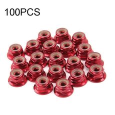 100 PCS iFlight M5 CW 6061 Vite motore in alluminio Dadi Inserto in nylon Dado flangiato autobloccante per RC FPV Racing Drone Motor (rosso)