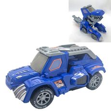 HG-882 Giocattolo per auto con deformazione di dinosauro elettrico Giocattolo musicale leggero universale (blu)