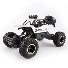 HD6026 1:12 Auto da arrampicata in lega di grandi dimensioni Mountain Bigfoot Cross-country a quattro ruote motrici Giocattolo per auto con telecomando, Dimensioni: 37 cm (Argento)