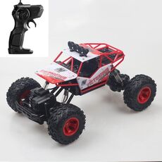 HD6026 1:16 Auto da arrampicata in lega di grandi dimensioni Mountain Bigfoot Cross-country a quattro ruote motrici Telecomando giocattolo per auto, Dimensioni: 28 cm (rosso)