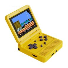 Powkiddy V90 Schermo IPS da 3,0 pollici Console di gioco portatile retrò a 64 bit con 16 GB di memoria (giallo)