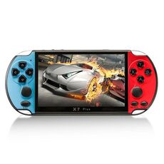 X7 Plus Retro Classic Games console di gioco portatile con schermo HD da 5,1 pollici e memoria 8G, supporto MP4 / ebook (blu + rosso)
