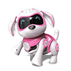 Ricarica USB Smart Touch Sensing Machine Cane Giocattoli elettrici per bambini, supporti per camminare e rosicchiare ossa e luci e musica (rosa)
