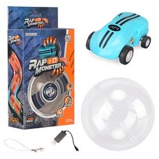 S618 Mini giocattolo rotante a 360 gradi per auto da corsa modello tascabile laser ad alta velocità (blu)