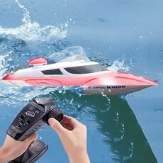 HongXunJie HJ806 2.4 Ghz Imbarcazioni da regata ad alta velocità con raffreddamento ad acqua con telecomando, funzione di vibrazione automatica, distanza di controllo 200 m (rosso)