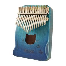 17 tono Acacia Wood Thumb Piano Kalimba Strumenti musicali (Aurora Blue-Cat)