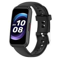 Cinturino per orologio in silicone con superficie lucida da 16 mm per Keep Band B4 (nero)