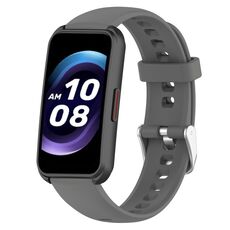 Cinturino per orologio in silicone con superficie lucida da 16 mm per Keep Band B4 (grigio scuro)