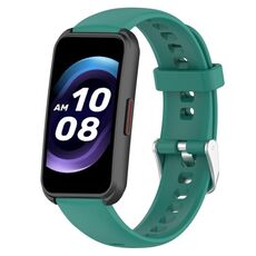 For Keep Band B4 Cinturino per orologio in silicone con superficie lucida da 16 mm (verde pino)