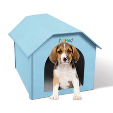 FUNADD Case per animali pieghevoli resistenti alle intemperie con tappetino rimovibile (blu)