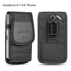 HAWEEL 6,1-6,8 pollici in nylon panno clip da cintura per telefono custodia con slot per schede (nero)