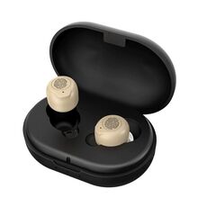 GM-305 Amplificatore vocale per anziani senza fili per apparecchi acustici ricaricabili magnetici binaurali (carne + nero)