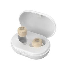GM-305 Amplificatore vocale per anziani wireless per apparecchi acustici ricaricabili magnetici binaurali (carne + bianco)