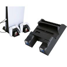 OIVOIV-P5235Bconsole di giocoventola di raffreddamentoBaseGamepadChargingsedilecon la cremaglieradel LEDLight &Discodi archiviazioneperPS5