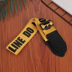 Tracolla per chitarra ukulele stampata 3 pezzi, lunghezza: 85-135 cm (giallo e lettera)
