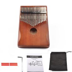 17-tono thumb Piano Kalimba principianti Introduzione Piano dita, Colore: kit marrone
