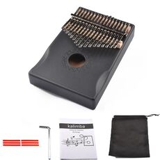 17-tono thumb Piano Kalimba principianti Introduzione Pianoforte dita, Colore: Black Kit