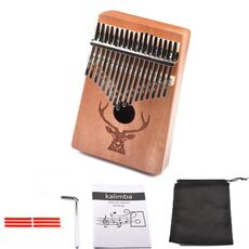 17-Tone Beginner Finger Piano Deer Head Kalimba Thumb Piano (Kit in legno)