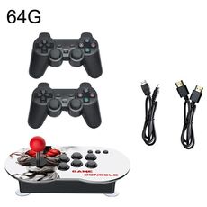 MANTE1 MT6 TV Console Gioco Joystick Torretta HD 4K Gioco 3 Persone 64G Built-in 15000 Giochi + per PS1 Gioco + Maniglia Wireless