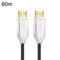 2.0 Versione HDMI Fibra ottica Linea 4K Ultra High Clear Line Cavo di collegamento per monitor, lunghezza: 60 m con albero (bianco)