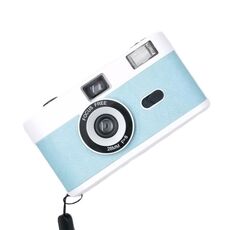 R2-FILM Fotocamera a pellicola riutilizzabile manuale retrò per bambini senza pellicola (bianco + blu)