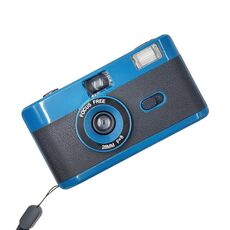 R2-FILM Fotocamera a pellicola riutilizzabile manuale retrò per bambini senza pellicola (blu + nero)