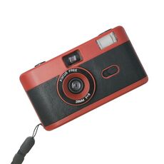 R2-FILM Fotocamera a pellicola riutilizzabile manuale retrò per bambini senza pellicola (rosso + nero)