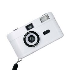 R2-FILM Fotocamera a pellicola riutilizzabile manuale retrò per bambini senza pellicola (bianca)