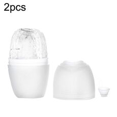 2 pezzi L-03-01 Face Ice Apparatus Massage Ice Roller Beauty Makeup Silicone Face Ice Tray (Glacier White With Hole)