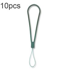 Corda per mano anti-perdita con cordino per telefono cellulare con motivo in silicone da 10 pezzi (verde notte scuro)