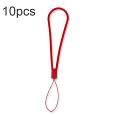 Corda per mano anti-perdita con cordino per telefono cellulare con motivo in silicone da 10 pezzi (rosso)