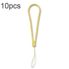 Corda anti-perdita per cordino per telefono cellulare con motivo in silicone da 10 pezzi (giallo limone)