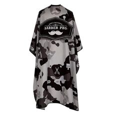 Scissor Beard Print Barber Post Barber Haircut Cape Wrap (nero)