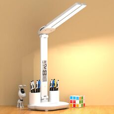 Lampada da scrivania pieghevole con display digitale intelligente a LED, stile: ricarica a doppia testa 3200 mAh
