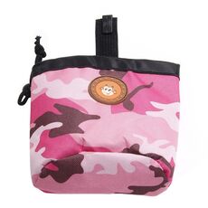 Borsa multifunzionale per spuntini mimetici per addestramento di animali domestici Borsa portatile per cintura da passeggio per cani (rosa)