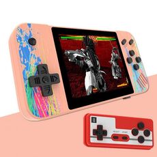 G3 Macaron Schermo da 3,5 pollici console per gioco per palmare per doppio lettori da incasso 800 giochi (rosa)