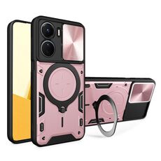 Per vivo Y16 CD Texture Custodia per telefono con supporto magnetico camshield scorrevole (rosa)