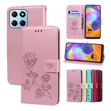 Per Honor X8 5G/Play6C 5G/X6 4G/X6S/70 Lite Custodia per telefono in pelle sintetica con vibrazione in rilievo rosa (oro rosa)