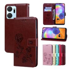 Per Honor X7a/Play7T Custodia per telefono in pelle PU con vibrazione in rilievo rosa (marrone)