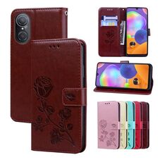 For Honor 50 SE Custodia per telefono in pelle PU con vibrazione in rilievo rosa (marrone)