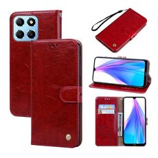 Per Honor X8 5G/Play6C 5G/X6 4G/X6S/70 Lite Custodia per telefono in pelle con trama cerata ad olio (rosso)