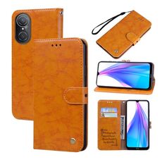 Per Honor 50 SE Custodia per telefono in pelle con trama cerata ad olio (giallo)