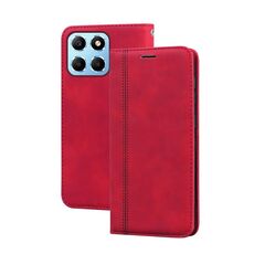 Per Honor X8 5G/Play6C 5G/X6 4G/X6S/70 Lite Custodia per telefono in PU con vibrazione orizzontale magnetica aziendale smerigliata (rosso)