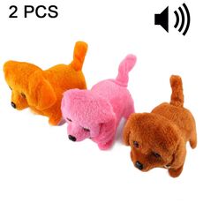 2 PCS Peluche Puppy Giocattoli elettrici possono andare avanti / saranno indietro / suoni e suoni e luminosi, consegna colore casuale