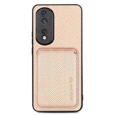 Per Honor 80 Pro Custodia per telefono Magsafe in pelle in fibra di carbonio (cachi)