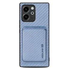 Per Honor 80 SE Custodia per telefono Magsafe in pelle in fibra di carbonio (blu)
