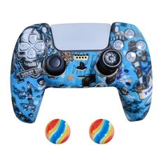 2 PCSPS5Gamepadcoperturaprotettiva in silicone(1+Cappelli)