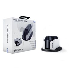 SPARKFOX W20P508 Dual Charger con contatti Caricabatterie maniglia wireless per PS5, Stile: Caricabatterie + Cavo dati