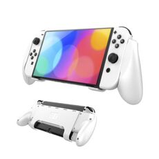 Custodia protettiva integrata con console multifunzione JYS NS218 con impugnatura per interruttore OLED (bianco)